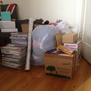 All of the stuff for donation/recycling from my closet purge!